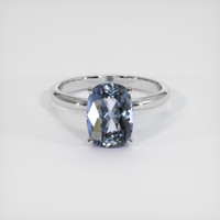 3.53 Ct. Greyish Blue Sapphire Ring, Platinum 950 1