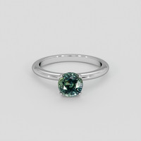 1.55 Ct. Bluish Green Sapphire Ring, Platinum 950 1