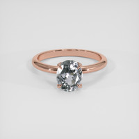 1.91 Ct. Grey Sapphire Ring, 14K Rose Gold 1