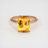 4.52 Ct. Orange Sapphire Ring, 14K Rose Gold 1