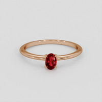 0.48 Ct. Ruby Ring, 18K Rose Gold 1