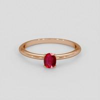 0.60 Ct. Ruby Ring, 18K Rose Gold 1