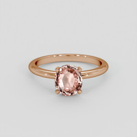 1.53 Ct. Pinkish Brown Sapphire Ring, 18K Rose Gold 1