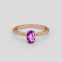 0.66 Ct. Pinkish Purple Sapphire Ring, 18K Rose Gold 1