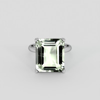 8.84 Ct. Mint Green Prasiolite Ring, Silver 1