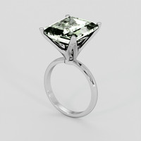 8.84 Ct. Mint Green Prasiolite Ring, Silver 2