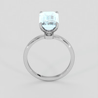 3.24 Ct. Blue Aquamarine Ring, 10K White Gold 3