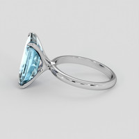 4.98 Ct. Blue Aquamarine Ring, 10K White Gold 4