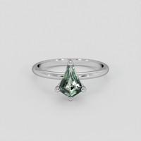 0.83 Ct. Green Sapphire Ring, 10K White Gold 1