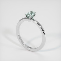 0.76 Ct. Bluish Green Sapphire Ring, 10K White Gold 2