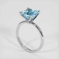2.78 Ct. Blue Aquamarine Ring, 14K White Gold 2