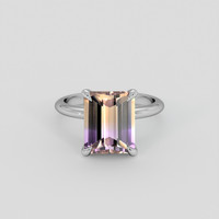 3.52 Ct. Bi Color Ametrine Ring, 14K White Gold 1