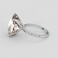 12.15 Ct. Peach Morganite Ring, 14K White Gold 4