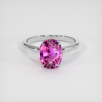 2.08 Ct. Pink Sapphire Ring, 14K White Gold 1