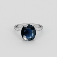 3.00 Ct. Blue Sapphire Ring, 14K White Gold 1