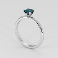 0.48 Ct. Bluish Green Sapphire Ring, 14K White Gold 2