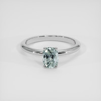 1.35 Ct. Bluish Green Sapphire Ring, 14K White Gold 1