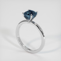 2.04 Ct. Greenish Blue Sapphire Ring, 14K White Gold 2