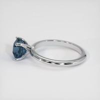 2.04 Ct. Greenish Blue Sapphire Ring, 14K White Gold 4