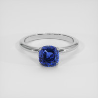 2.04 Ct. Blue Sapphire Ring, 18K White Gold 1