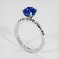 2.04 Ct. Blue Sapphire Ring, 18K White Gold 2