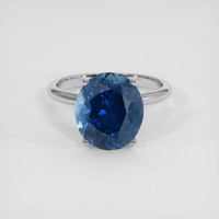 6.90 Ct. Blue Sapphire Ring, 18K White Gold 1