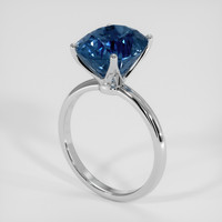 6.90 Ct. Blue Sapphire Ring, 18K White Gold 2