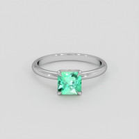 0.99 Ct. Emerald Ring, 18K White Gold 1