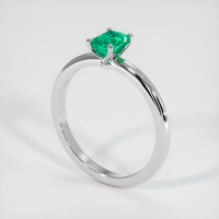 0.42 Ct. Emerald Ring, 18K White Gold 2