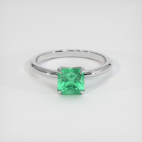 1.01 Ct. Emerald Ring, 18K White Gold 1
