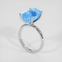 8.48 Ct. Blue Aquamarine Ring, 18K White Gold 2