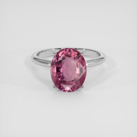 5.11 Ct. Purplish Pink Rhodolite Garnet Ring, 18K White Gold 1