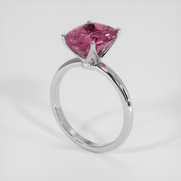 5.11 Ct. Purplish Pink Rhodolite Garnet Ring, 18K White Gold 2