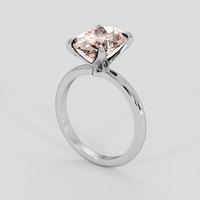 3.79 Ct. Orangish Pink Morganite Ring, 18K White Gold 2