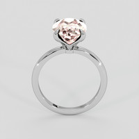 3.79 Ct. Orangish Pink Morganite Ring, 18K White Gold 3