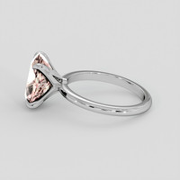 3.79 Ct. Orangish Pink Morganite Ring, 18K White Gold 4