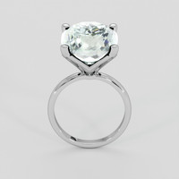 10.50 Ct. Bluish Green Aquamarine Ring, 18K White Gold 3