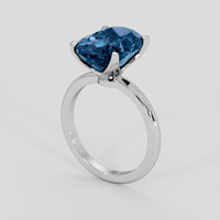7.67 Ct. London Blue Topaz Ring, 18K White Gold 2