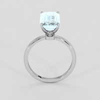 3.24 Ct. Blue Aquamarine Ring, 18K White Gold 3