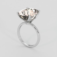 12.15 Ct. Peach Morganite Ring, 18K White Gold 2
