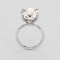 12.15 Ct. Peach Morganite Ring, 18K White Gold 3