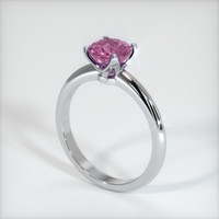 1.28 Ct. Pink Sapphire Ring, 18K White Gold 2
