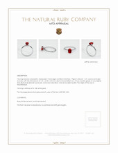 Ruby Ring 1.01 Ct. 18K White Gold Appraisal
