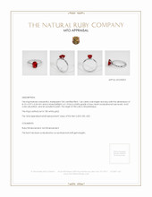 Ruby Ring 1.46 Ct., 18K White Gold Appraisal