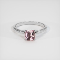 1.34 Ct. Pink Sapphire Ring, 18K White Gold 1