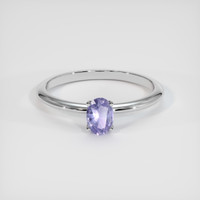 0.57 Ct. Purple Sapphire Ring, 18K White Gold 1