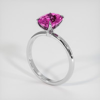 2.08 Ct. Pink Sapphire Ring, 18K White Gold 2