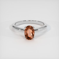 1.46 Ct. Orangish Brown Sapphire Ring, 18K White Gold 1