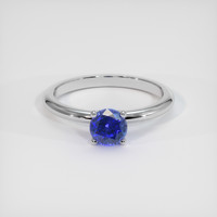 1.00 Ct. Blue Sapphire Ring, 18K White Gold 1