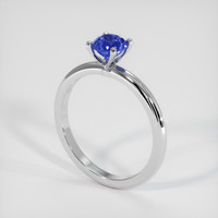 1.00 Ct. Blue Sapphire Ring, 18K White Gold 2